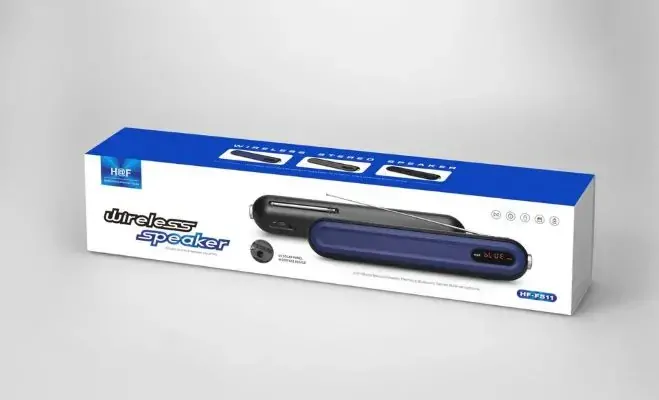 Bezdrátový Bluetooth reproduktor HF-F511 modrý: LCD, 10W, TWS, FM